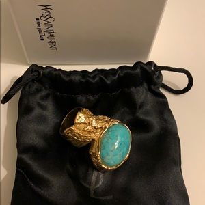Yves Saint Laurent Turquoise Arty Ring (Size 6)